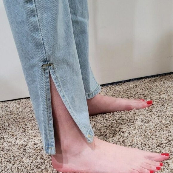 Jeans Double Criss Cross Waist Acid Wash Fashion  New Womans Sz 2 "WHY NOT?" - Picture 5 of 8